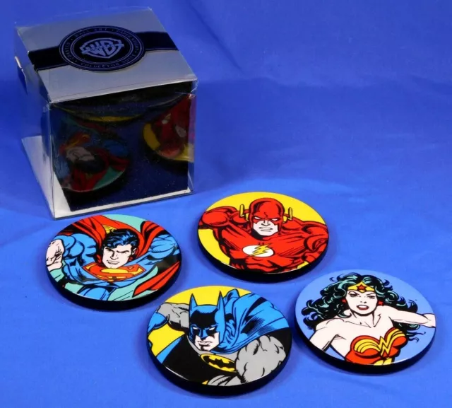 Dc Warner Bros Studio Store Wall Art / Coaster Set Superman, Batman, Flash, Ww