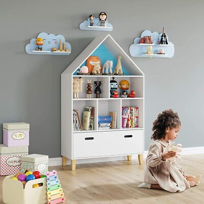 EUGAD Scaffale Portagiochi per Bambini Libreria per Bimbi con 4 Scatole Porta Giocattoli Mobiletto Portaoggetti con Contenitore per Cameretta Rosa 0003ETSJ 