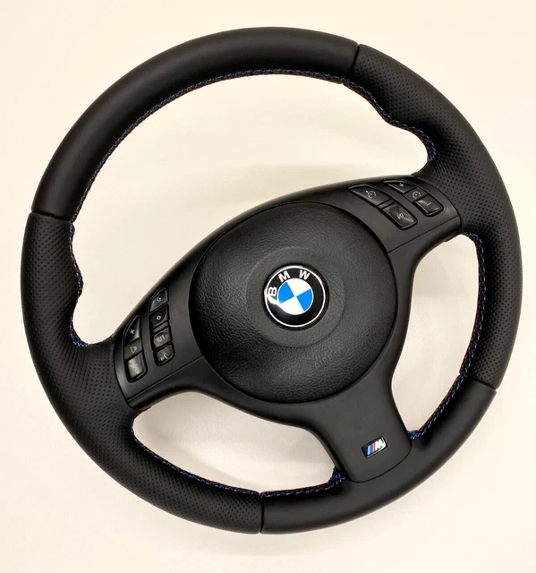 BMW E39 M5 Steering Wheel Suede New Wrap Blue Threads E46 M3 Sport dual