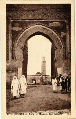 CPA ak morocco meknes-door and mosque bab-berdaine (281184)