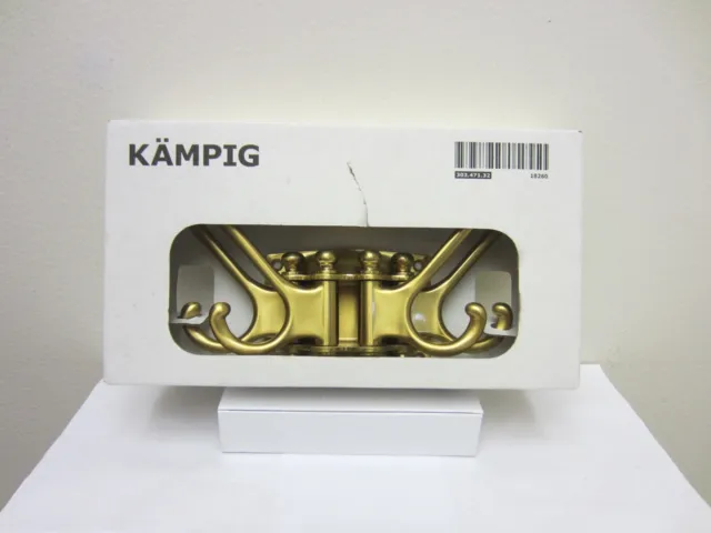 KÄMPIG 3-arm swivel hook, brass color - IKEA