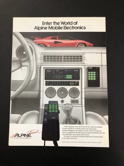Lamborghini Countach Alpine Vintage Original Print Ad Advertisement Printed A24