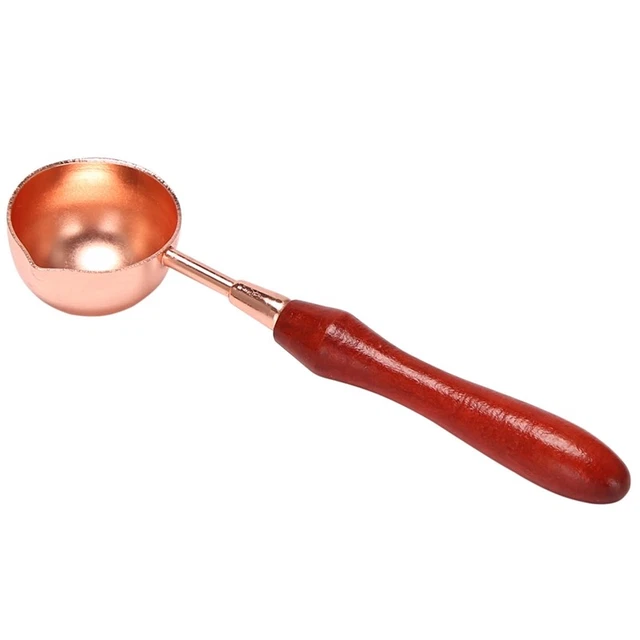 Calentador de sello de cera, herramienta de horno de cera de sellado con cuchara de fusión de madera maciza para W4V8