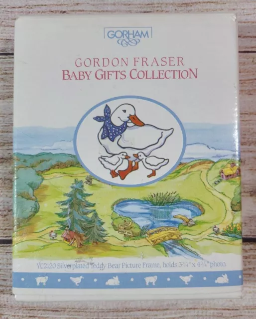 Vintage Gorham Gordon Fraser Silver Plated Teddy Bear Baby Photo Frame 1987 New