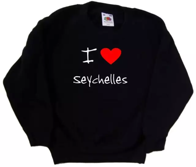 I Love Heart Seychelles Kids Sweatshirt