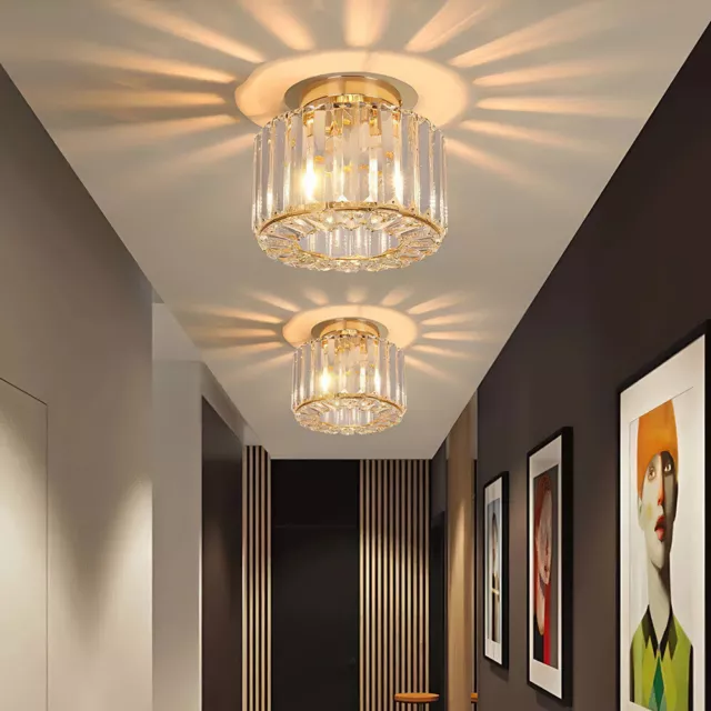 Modern LED Crystal Ceiling Light Luxury Pendant Chandelier Lamp Living Room Hall