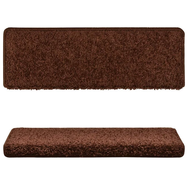 Teppich-Treppenstufen 15 Stk. 65 x 25 cm Braun