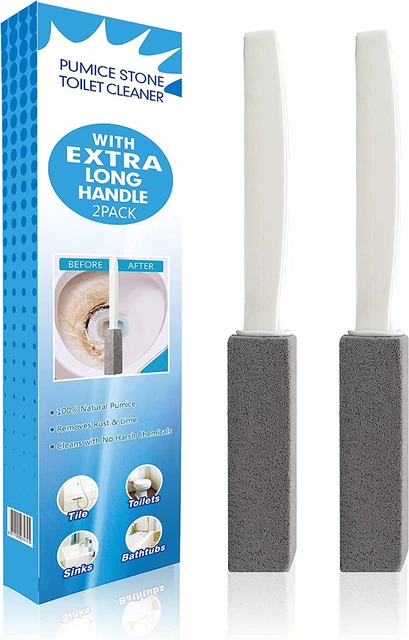 Comfun Pumice Stone for Toilet Cleaning Extra Long Handle 2 Pack