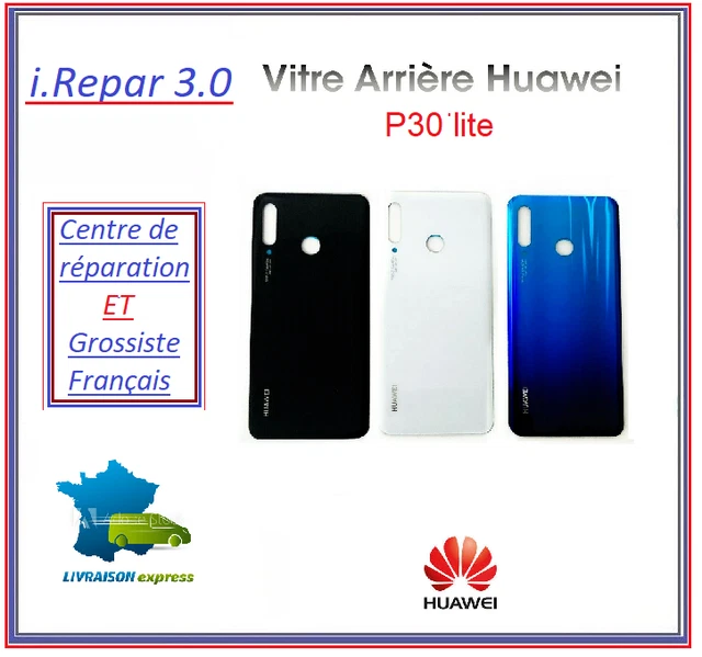 Vitre arrière huawei P30 lite  bleu / noir /  blanc