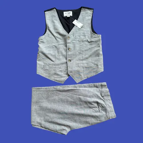CHILDRENS PLACE Size Gray Vest Pants Suit Outfit Dressy Holiday Two Piece Size L