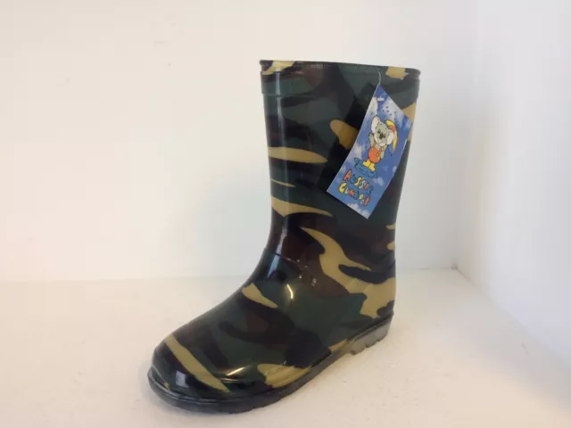 Kids Gumboots Camo Size 4 5 6 7 8 9 10 11 12 13 1 2 Wellies Childrens Child NEW