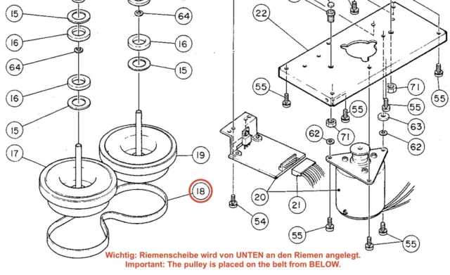 TEAC X-1000 X-1000R X-2000 X-2000R X-700 Capstanriemen Motorriemen Riemen belt 3