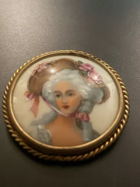 broche ancienne porcelaine de limoges