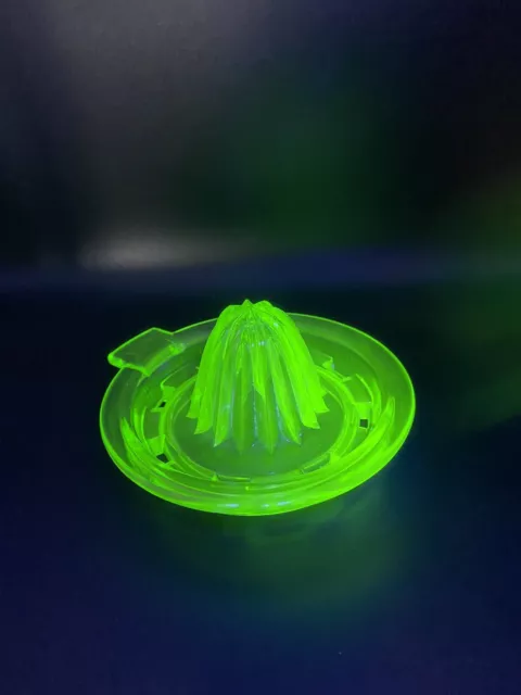 Vintage Depression Green Vaseline Uranium Glass Citrus Juicer Vintage Depression Green Vaseline Uranium Glass Citrus Juicer