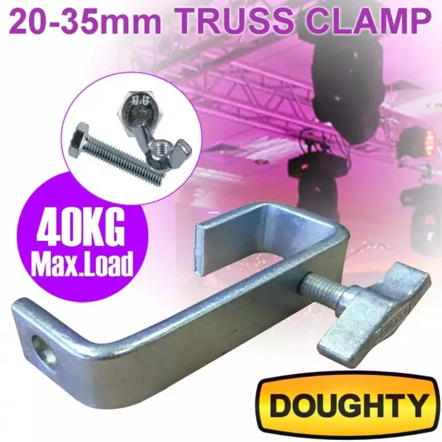 35mm Doughty Heavy Duty Truss Hook Clamp 40Kg Load inc Bolts DJ Lighting *SALE*