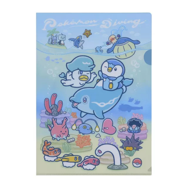 Pokemon Center Original A4 clear file folder 3 pieces Set Pokémon Diving