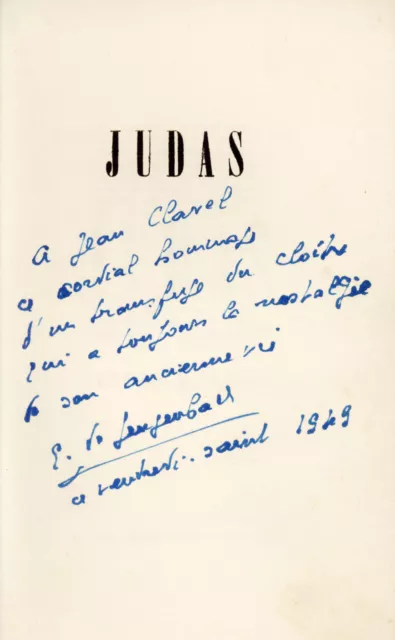 GENGENBACH | Judas ou le vampire surréaliste | 1949 | EO | Envoi