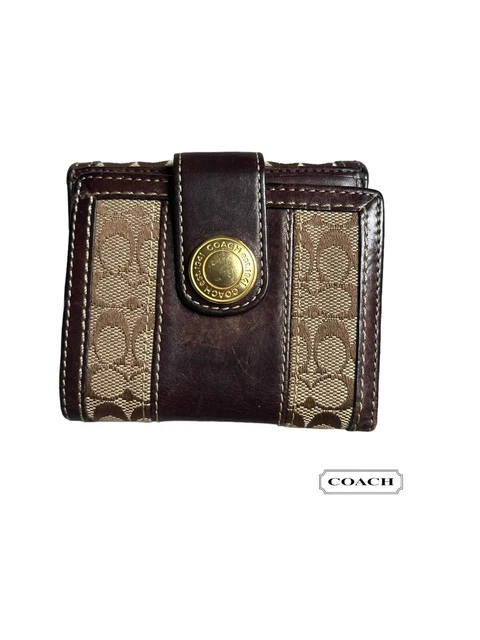 COACH Khaki & Leather Signature Wallet