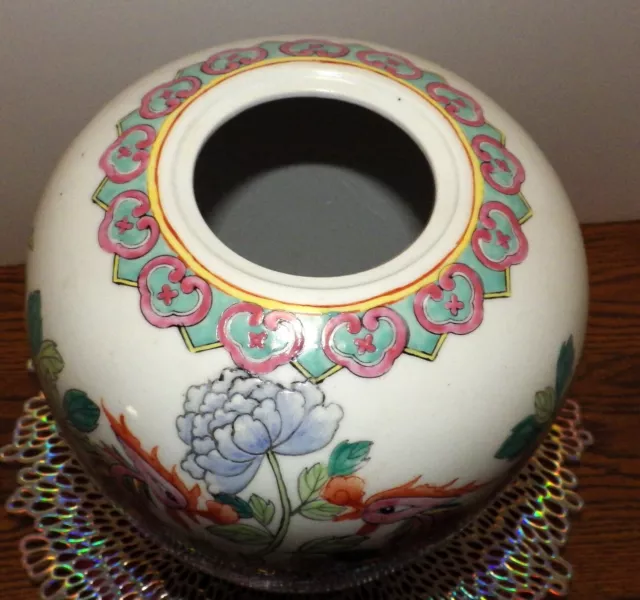 Signed Tongzhi Chinese Famille Rose Enameled Porcelain Jar Vase Phoenix Birds 2