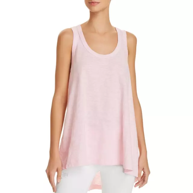 Wilt Womens Pink Cotton Heathered Hi-Low Tank Top Shirt XS BHFO 2118