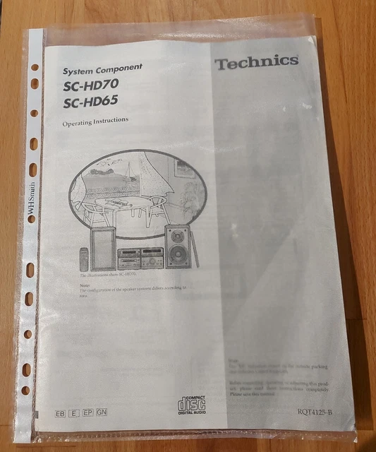 Technics SC-HD70 / SC-HD65 Componente sistema stereo HiFi istruzioni per l'uso