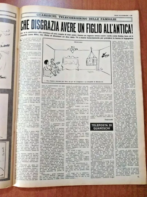 clipping / ritaglio 1965 GUARESCHI: CHE DISGRAZIA AVERE UN FIGLIO ALL'ANTICA!