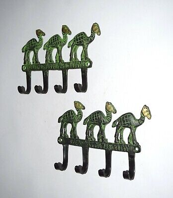 Brass Camel Hook Set Of 02 Pieces 4 In 1 Style Goat Sheep Wall Hooks Pair EK492