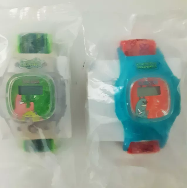 2 SpongeBob Squarepants Digital Watches Kellogg's Nickelodeon Patrick & Plankton