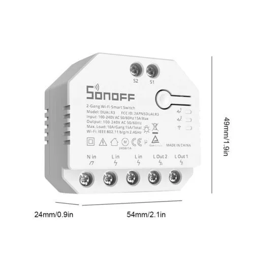 SONOFF DUALR3 Dual Relay Module WIFI Smart DIY MINI Switch Two Way Power Measure 2