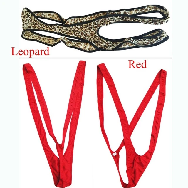 Ultra-lustiger Herren Mankini - Borat Style Badeanzug Im Leopardenmuster (2er Pack)