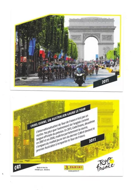 Carte Panini - Tour de France 2019 - 2011 Cadel  un australien gagne - N°C41