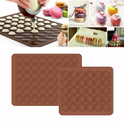 2 x Silicone Macaron Baking Mat Non-stick Mould Template Pastry Macaroon Cookies