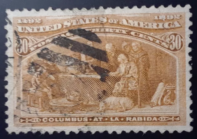 US Scott 239 30 Cent Columbian - XF Sound GEM With Big Margins And Light Cancel!