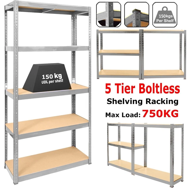 Scaffali da garage 5 livelli scaffalature resistenti senza bulloni scaffalature unità di stoccaggio