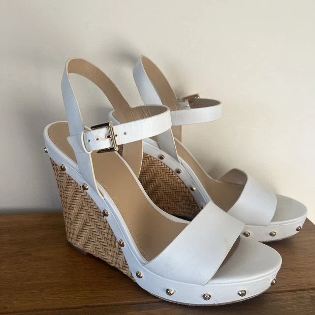 MICHAEL KORS WEDGE Sandal Beige Leather Size 41 Josephine 59.99 PicClick UK