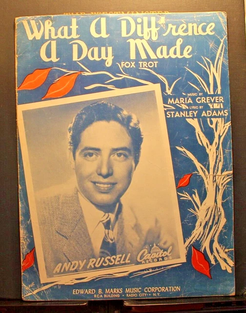 What a Difference a Day Makes by Maria Grever and Stanley Adams sheet music