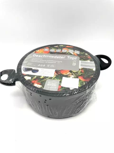 Home Ideas Geschmiedeter Topf 28cm mit Deckel Topf für alle Herdarten Neu