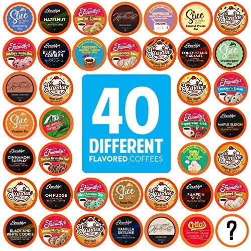 Two Rivers Coffee Flavored Coffee Pods Compatible with Keurig K, 40 Count