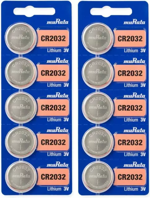 10 New Super Fresh Murata Sony CR2032 2032 DL2032 3V Button Coin Battery EXP2032 3