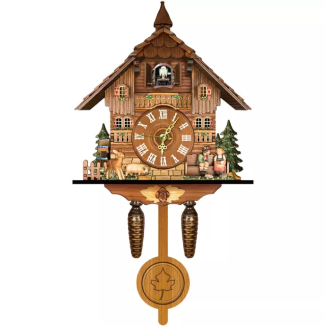 Reloj de cuco vintage reloj de pared marrón reloj de péndulo para habitación infantil despertador reloj de cuco