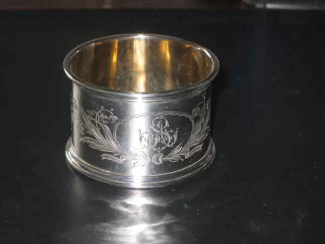 Serviettenring Silber 800 - Jugendstil um 1900 Maiglöckchen - Monogramm A. Sp.