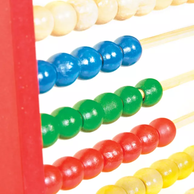 Childrens 27cm Wooden Bead Abacus Counting Frame Educational Maths Toy 19518 2