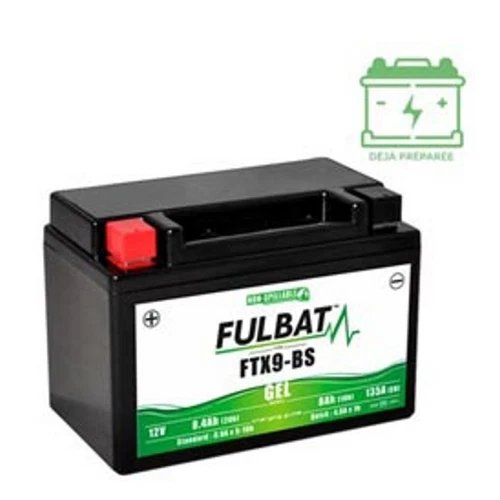 Batterie gel FTX9-BS pour scooter moto Honda Kawasaki Ktm Kymco Mbk Sym 12v/8 ah