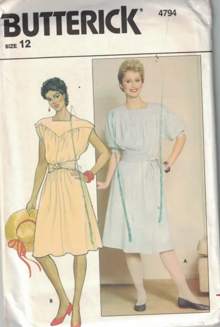4794 UNCUT Vintage Butterick SEWING Pattern Misses Very Loose Fitting Dress OOP