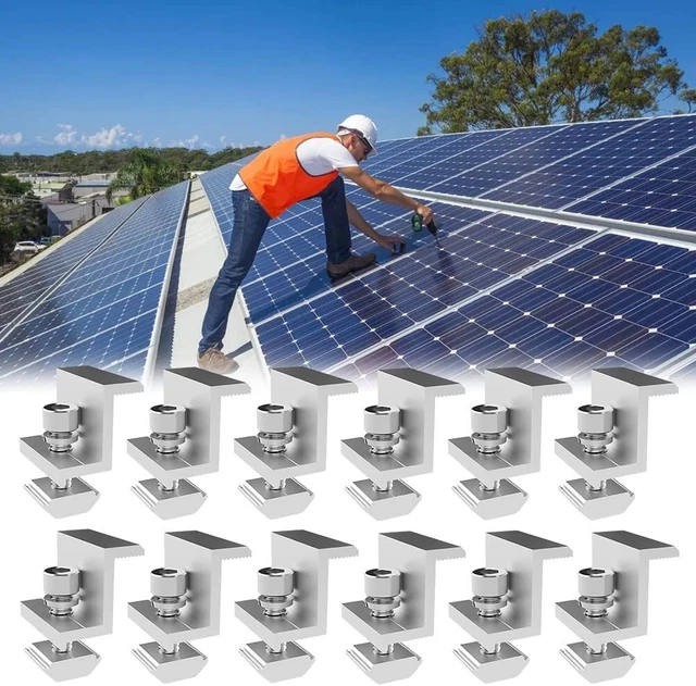 Kit Morsetti Centrale E Terminale Per Pannelli Solari, Binario Alluminio AL6005-T5