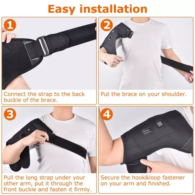 Heated Shoulder Brace Wrap for Pain Relief,Eletric Shoulder Heating Pad,Shoulder Massager with 3 Adjustable Vibrations and Heating Modes, Size: 8.27 x