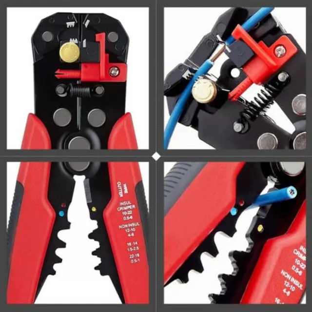 Automatic Self-Adjustable Cable Wire Crimper Crimping Tool Stripper Plier Cutter 3