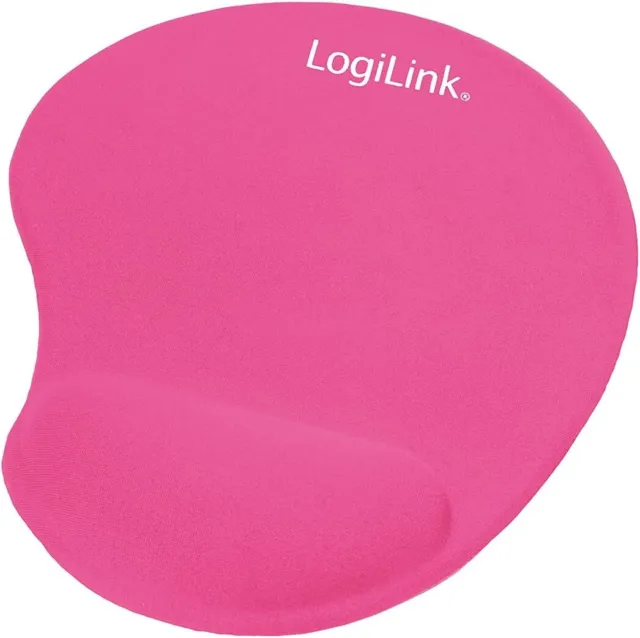 LogiLink Mauspad mit Silikon Gel Handauflage, ergonomisch, pink, NEU OVP