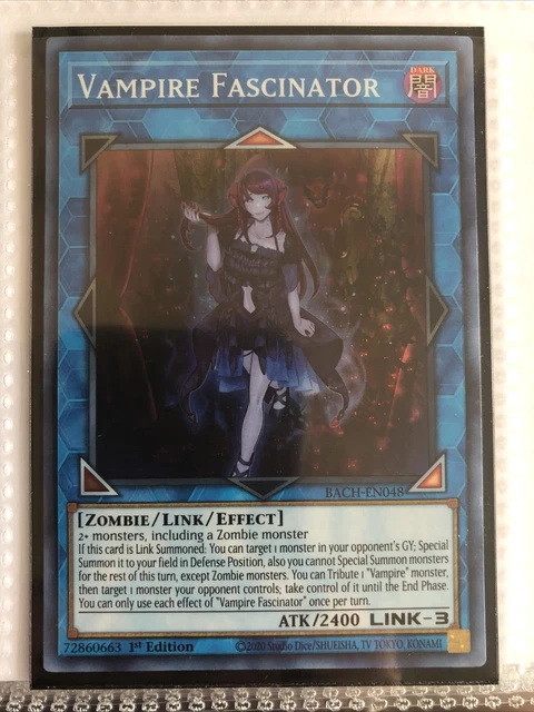 Yugioh! Vampire Fascinator - BACH-EN048 - Super Rare - 1st Edition Near Mint, En
