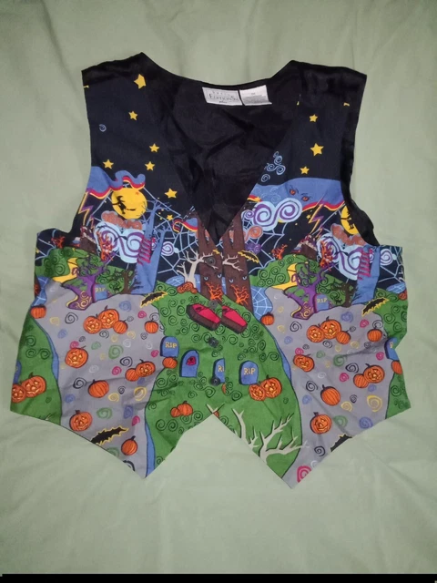 Halloween All Over Print Front Vest Witch Full Moon Coffin Bats
